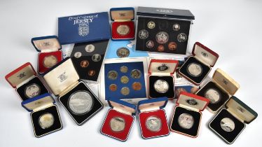 Numismatics - A collection of silver commemorative coins and proof sets To include a 1990 Battle