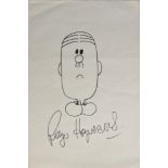 Roger Hargreaves (British, 1935-1988) a black felt tip ink drawing of Mr. Fussy, boldly signed