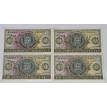 British Banknotes - The States of Guernsey £1 (4) (1969-75) Signatory C. H. Hodder, serial numbers