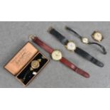 A 1950’s 14ct Gold Porta Automatic Manual Wind Gentleman’s Wrist Watch Together with four other
