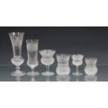 A part suite of Edinburgh Crystal Thistle pattern etched and cut drinking glasses