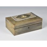 A 19th century Anglo-Indian Vizagapatam sandalwood and horn work box 8½ x 6in. (21.6 x 15.25cm.),