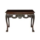 A 19th century Irish George II style mahogany console table the rectangular top with moulded edge