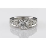 A fine platinum and diamond ring by Catherine Best the principal, 1.76ct cushion cut diamond, H-I/