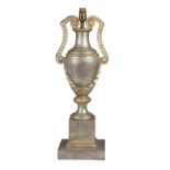 An Italian silver giltwood vase table lamp
