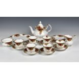 A Royal Albert Old Country Roses pattern tea service for six