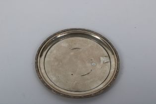 A 20th century silver circular card waiter