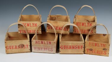 Guernsey Growing interest - A collection of Ten vintage 'Newlyn Vinery' 1lbs of Grapes chip baskets.