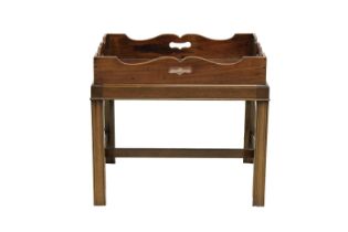 An English 19th century mahogany butler's tray on stand