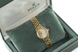 A ladies 18ct yellow gold Rolex Oyster Perpetual Datejust wristwatch