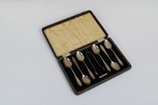 A set of six silver teaspoons