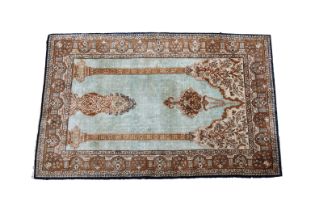 Three part-silk prayer rugs