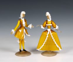 A pair of mid 20th century Murano glass figures