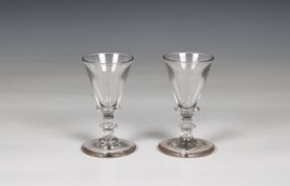 A pair of 18th century wine glasses