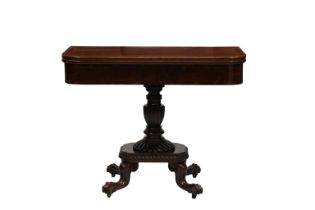 A fine Victorian mahogany folding top side table