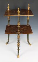 A Japonesque Aesthetic Movement lacquered two tier wooden occasional table