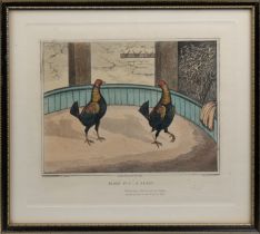 Five Cock Fighting colour engravings after H Alken