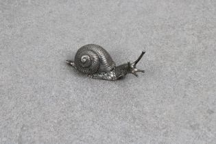 A very finely cast silver snail