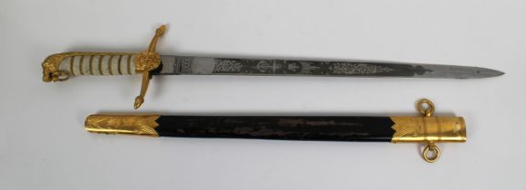 An early 19th century Royal Naval Midshipman's dirk and scabbard