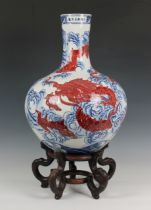 A large Chinese porcelain bottle vase