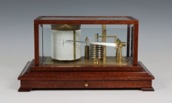 A late 20th century mahogany cased Barograph by Russell of Norwich