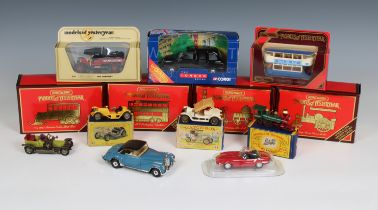 A collection of various vintage die-cast cars