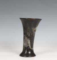 A studio pottery trumpet vase