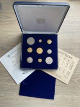 A cased 1972 Jersey Royal Wedding Anniversary Gold and Silver coin set