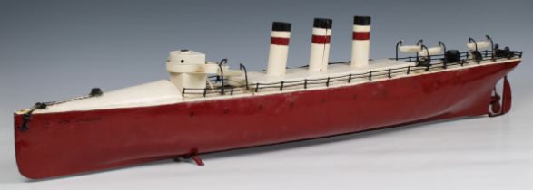 An early 20th century scratch built clockwork model of SS New Orleans