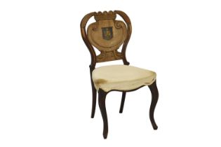 A Regency mahogany armorial chair, possibly Irish