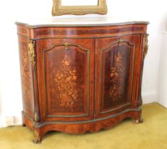 Late 19th century French serpentine side cabinet