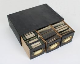 A collection of various glass slides