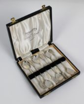 Six Australian silver tea spoons in original fitted case