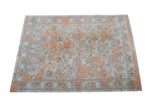 A large modern distressed Kilim style rug