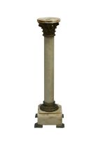 A bronze mounted marble column pillar