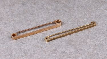 Two 9ct gold bar tie pins