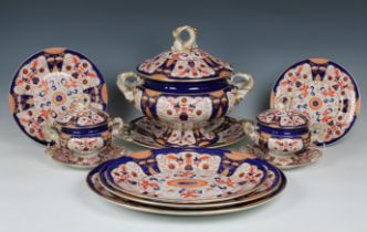 A Mason's England ironstone china Imari pattern part dinner service