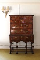 A Queen Anne walnut chest on stand