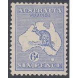 Stamps AUSTRALIA-1915 6d Ultramarine. A mounted mint example SG 26