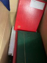 Mixed box of stamp albums and folders mint and used