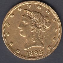 1898 USA $10 GOLD Eagle Coin