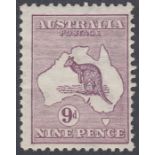 Stamps AUSTRALIA-1913 9d Violet. A mounted mint example SG 10