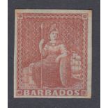 Stamps BARBADOS-1855 4d Brownish Red. A mounted mi