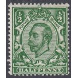 Great Britain Stamps : 1912 1/2d Myrtle Green unmounted mint SG Spec N4(4)