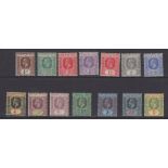 Stamps FIJI-1922-27 A lightly mounted mint set to 5/- SG 228-241.