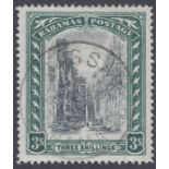 stamps BAHAMAS-1903 3/- Black & Green. A fine used example SG 61