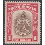 Stamps NORTH BORNEO-1939 $1 Brown & Carmine. A lightly mounted mint example SG 315