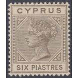 Stamps CYPRUS-1882 6pi Olive-Grey. A mounted mint example SG 21