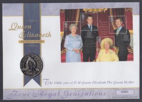 2000 Queen Mother 100th Birthday £5 Coin cover in excellent condition