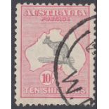 Stamps Australia 1932 10/- Grey and Pink good used example SG 136